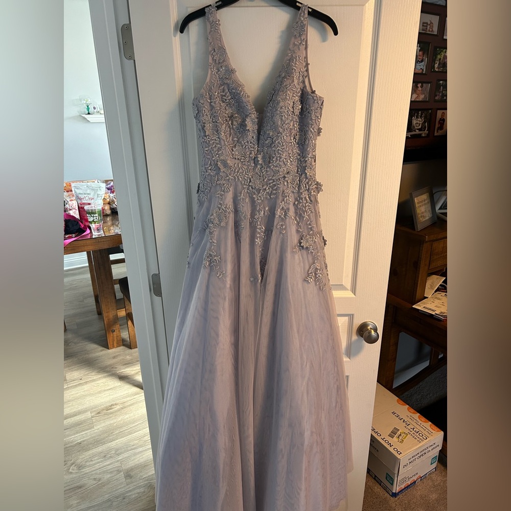 Purple Gray prom dress
